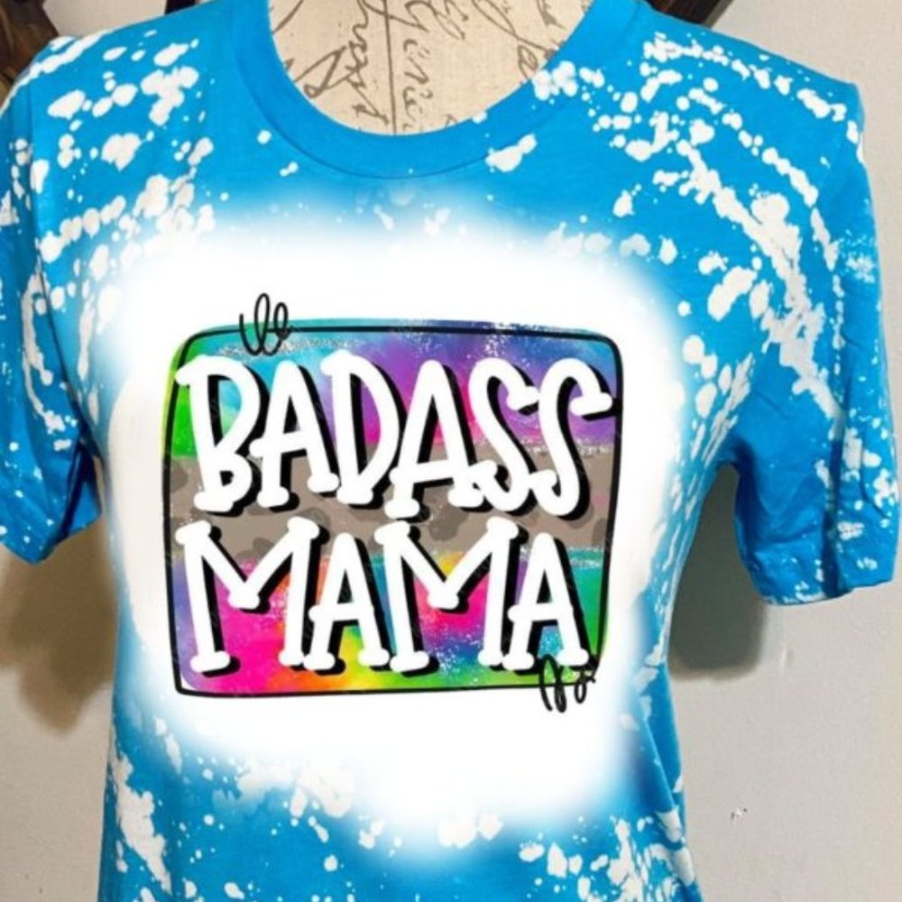 Bad ass momma bleached t shirt